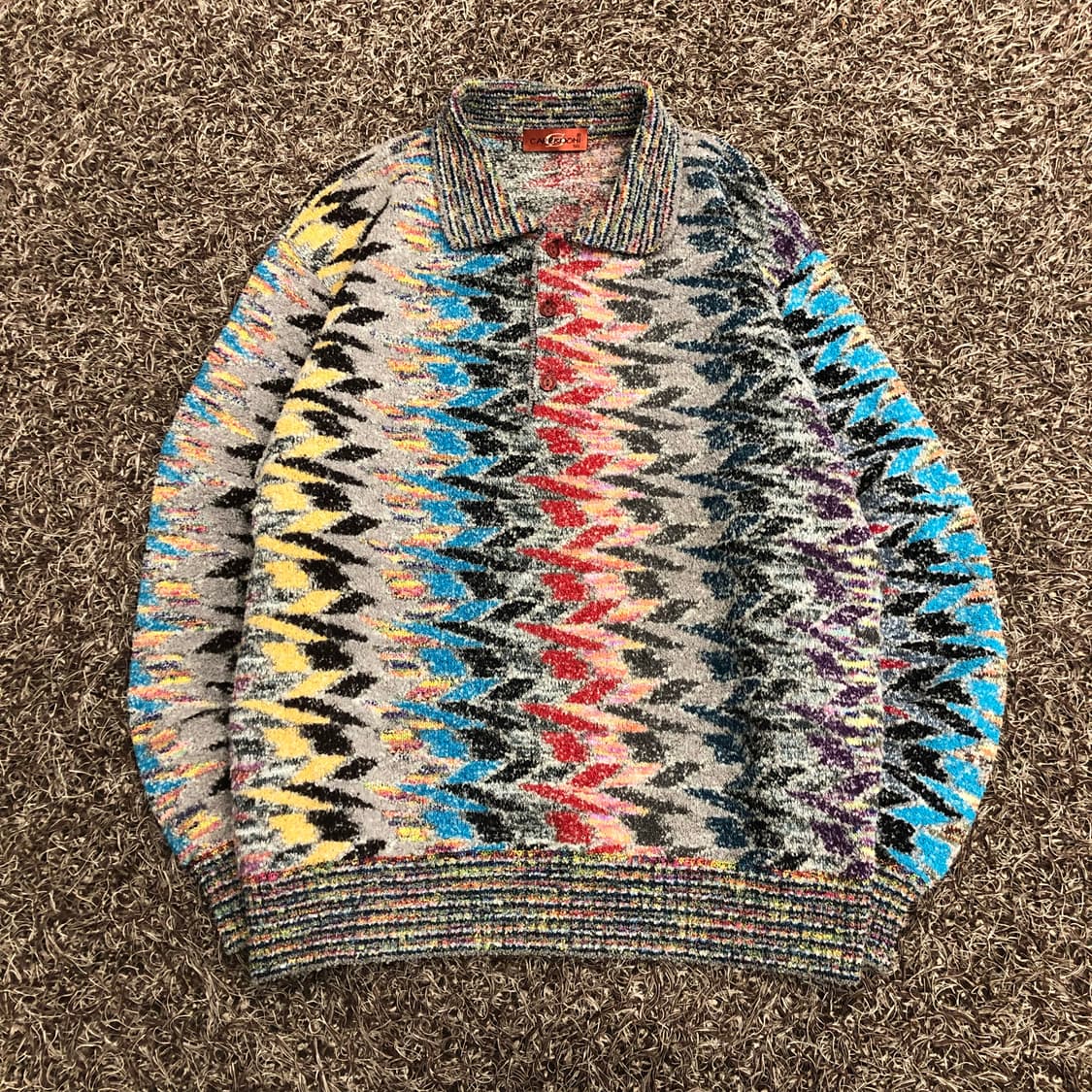 CAPERDONI 패턴 울 카라 니트 상품이미지1