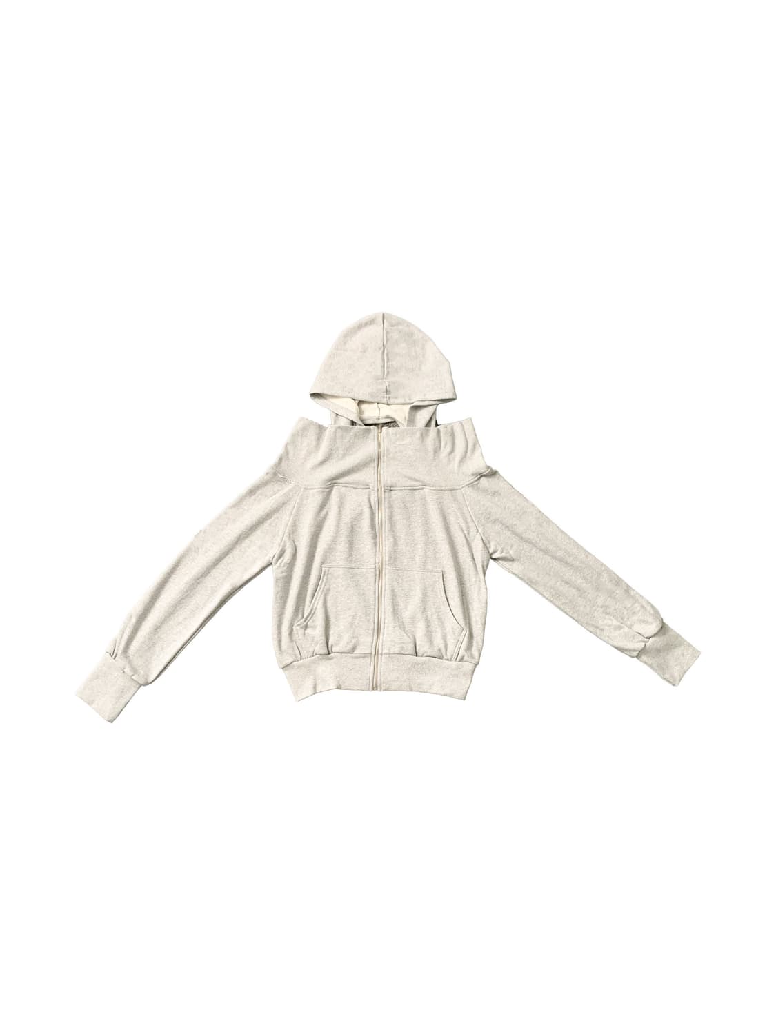 택포) Off shoulder hoodie zip-up 상품이미지2