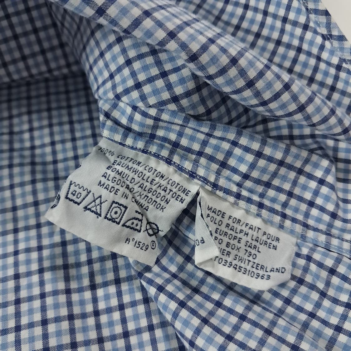CK829 XL 폴로 00s 네이비블루 마이크로 타탄체크 반팔 셔츠 남 상품이미지5