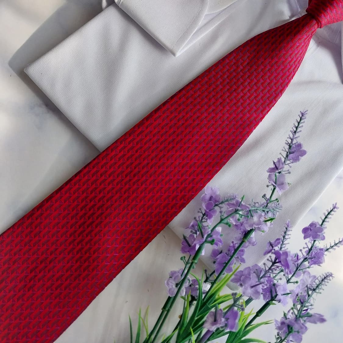 메트로시티 실크 레드 패턴 넥타이 8.5cm A+등급 K2344
 상품이미지6