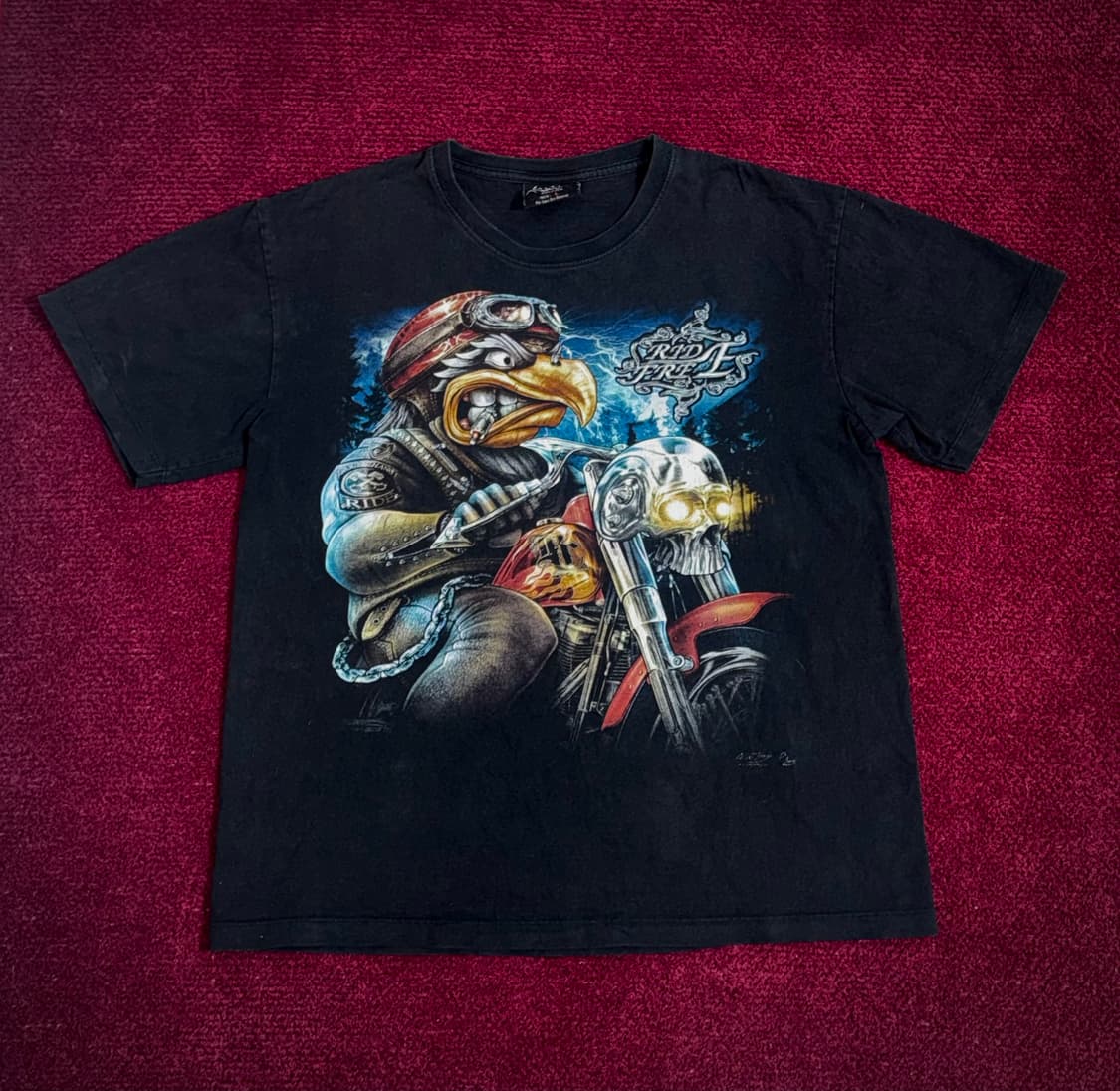 락창 빈티지 독수리 라이딩 반팔티 L 상품이미지1