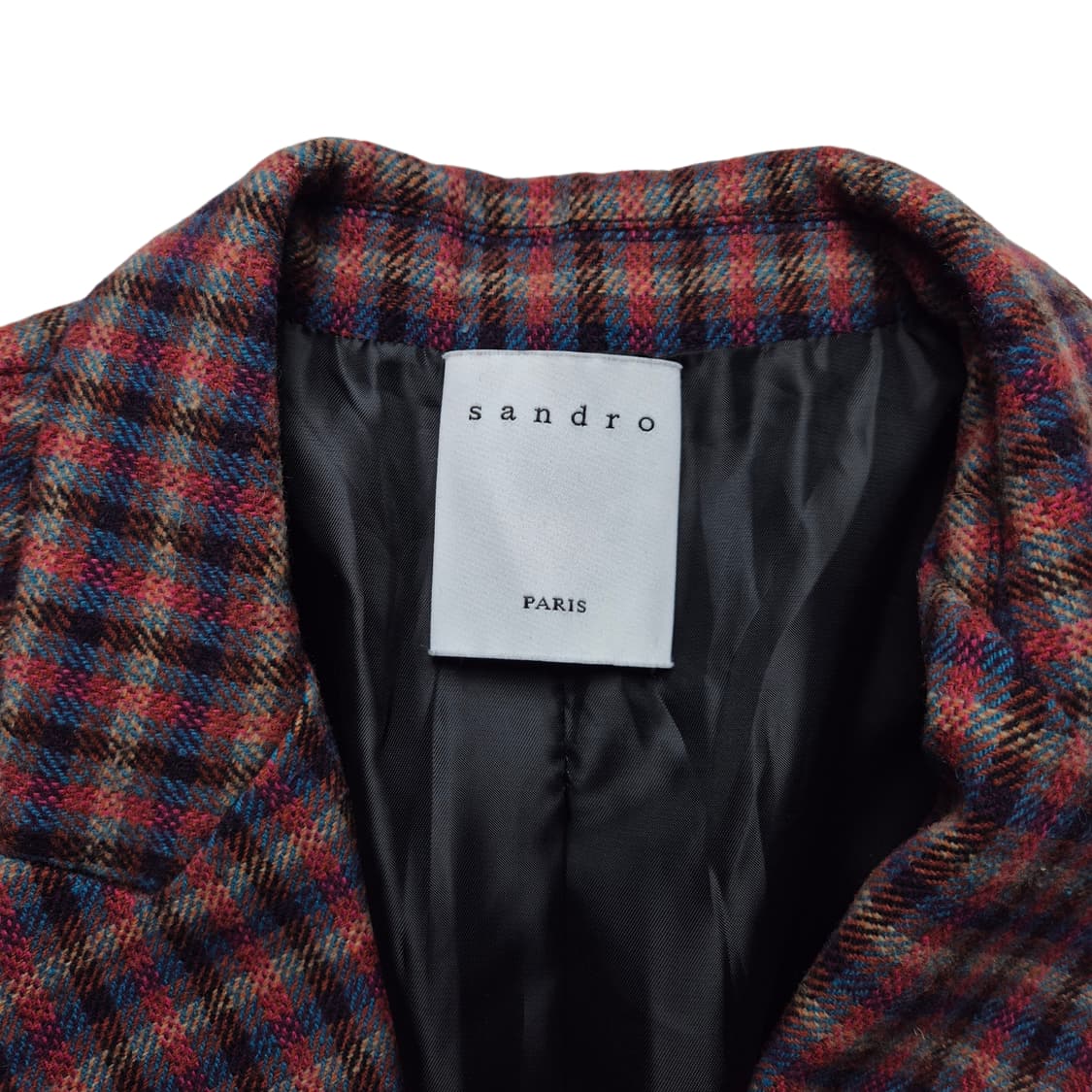 [M] 산드로 더블 브레스트 체크 블레이저 자켓 상품이미지6