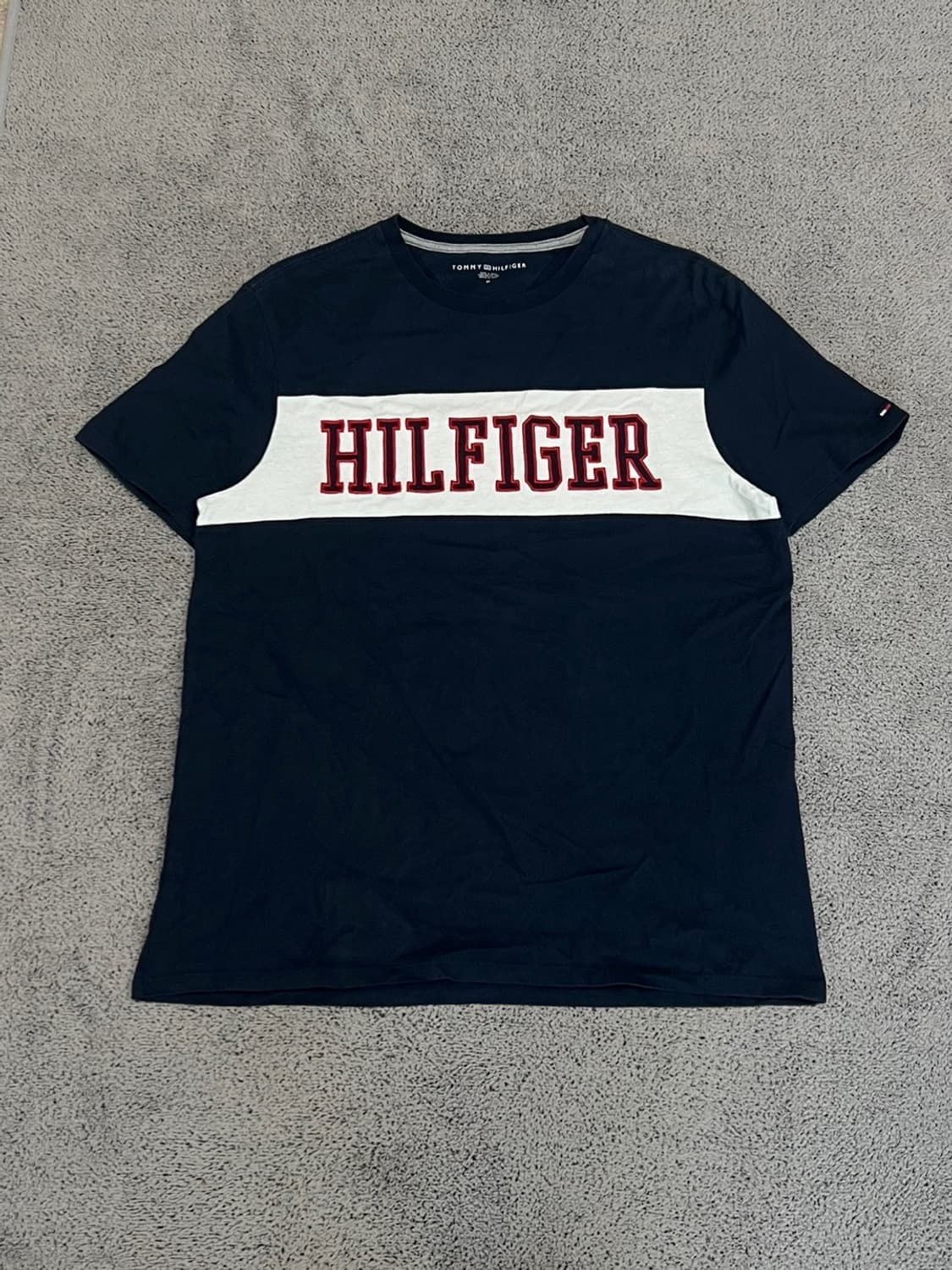 (M) 타미힐피거 빅로고 자수 반팔 티 상품이미지1