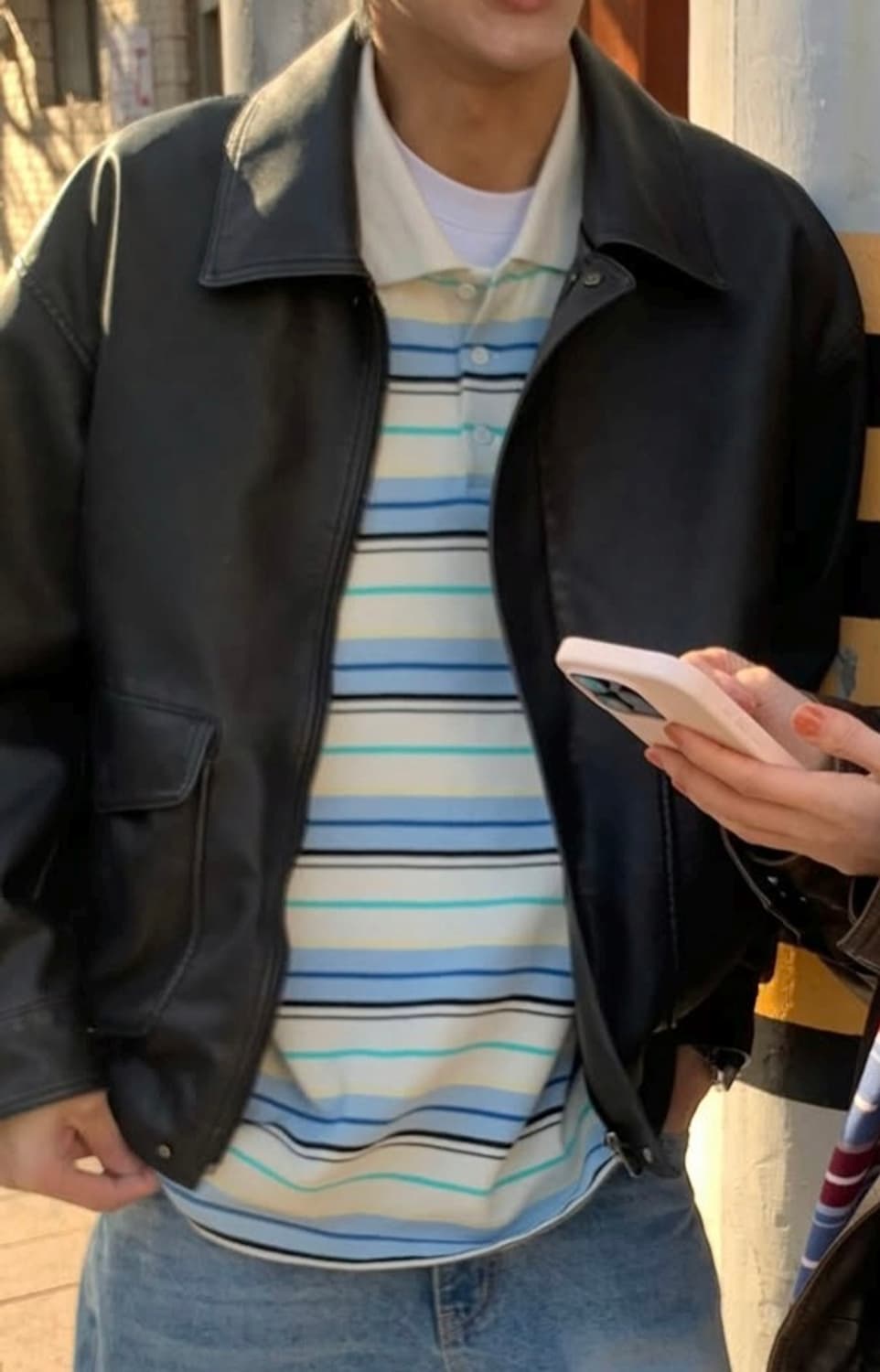 grove 그로브스트라이프 티셔츠 옐로우 여성 Free 상품이미지4