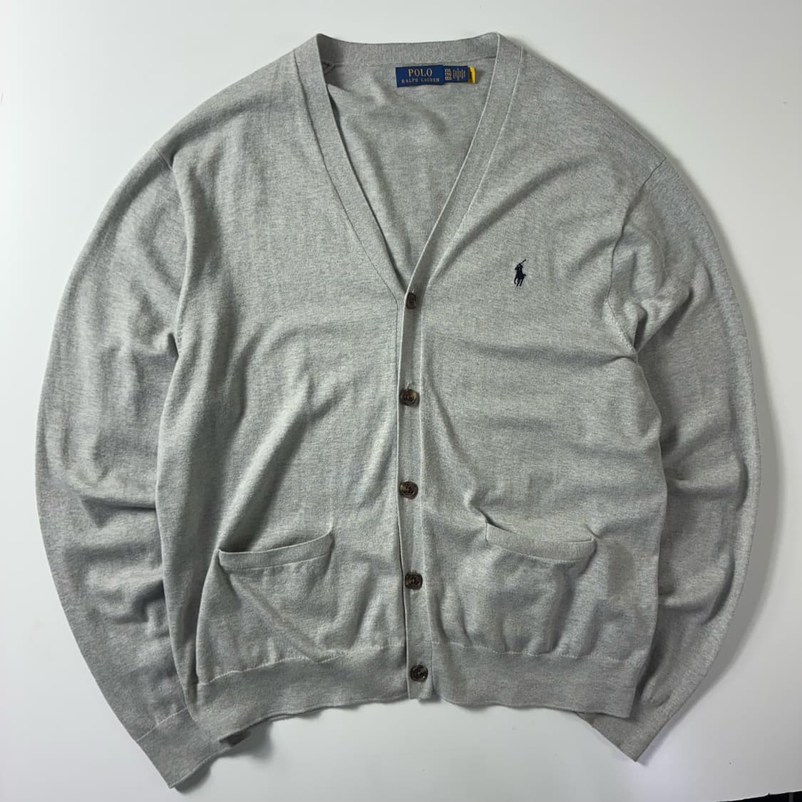 Polo  폴로 랄프로렌 신형 자수 코튼 그레이 브이넥 니트 가디건 상품이미지1