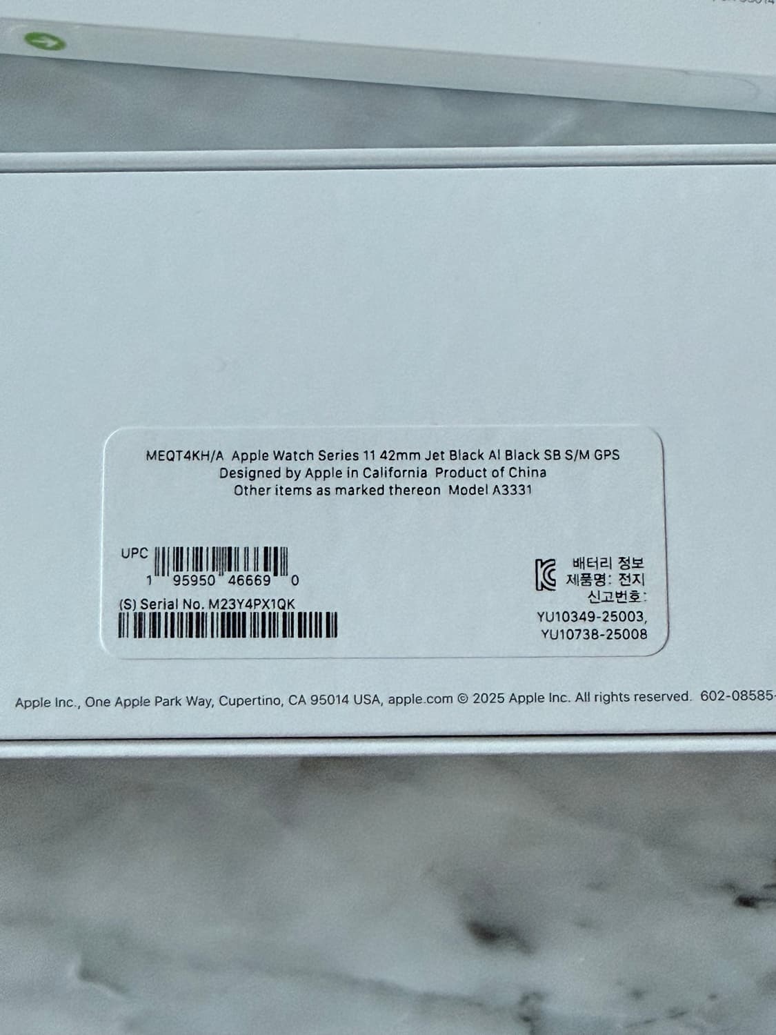 [미개봉] 애플워치 11 제트블랙 블랙 스포츠밴드 42mm S/M GPS 상품이미지3