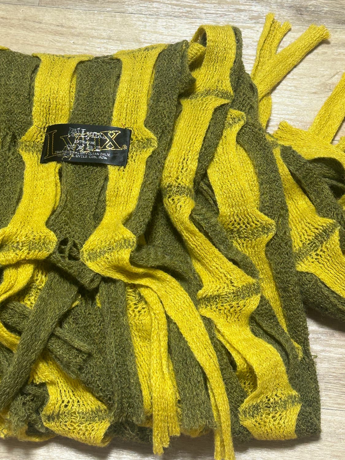 라임/올리브 빈티지 니트 머플러 상품이미지2