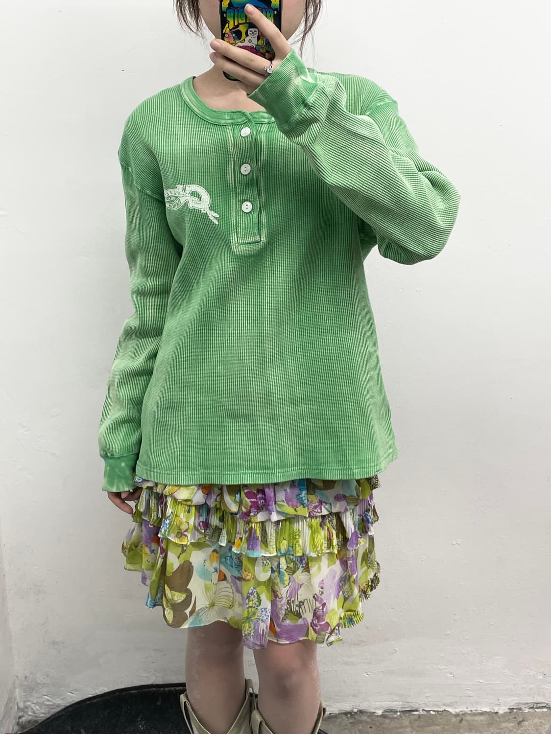 그린 워싱 와플 레터링 슬리브 상품이미지1