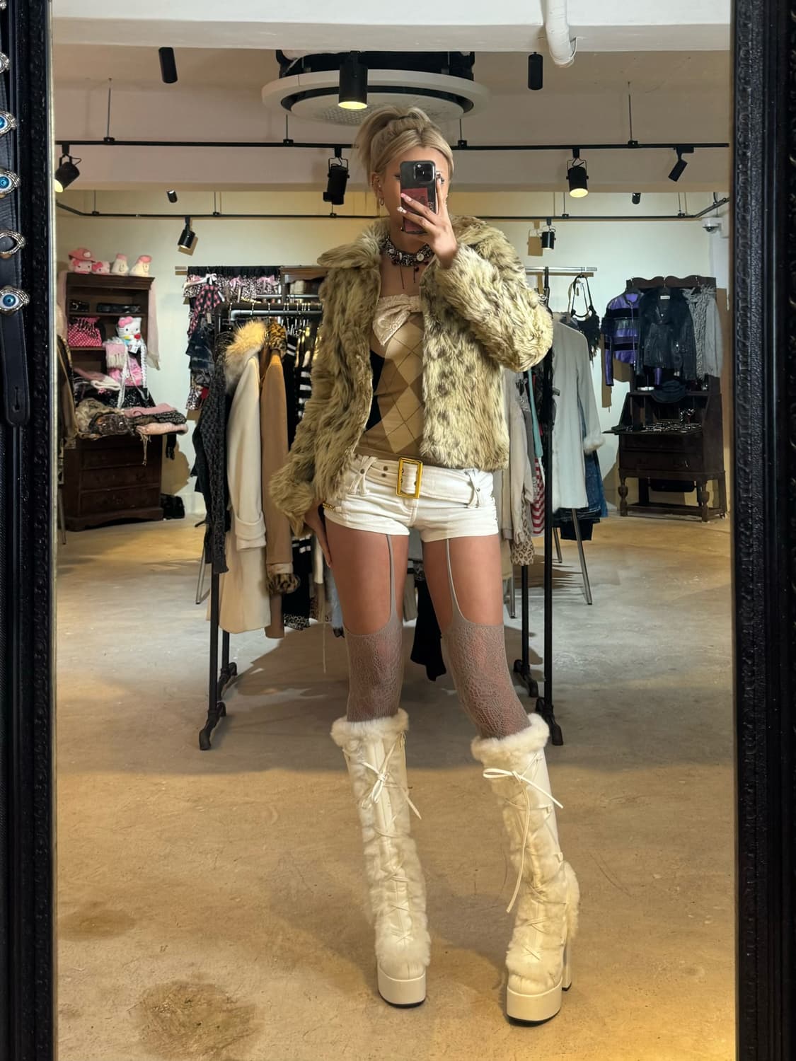 레오파드 퍼자켓 상품이미지6