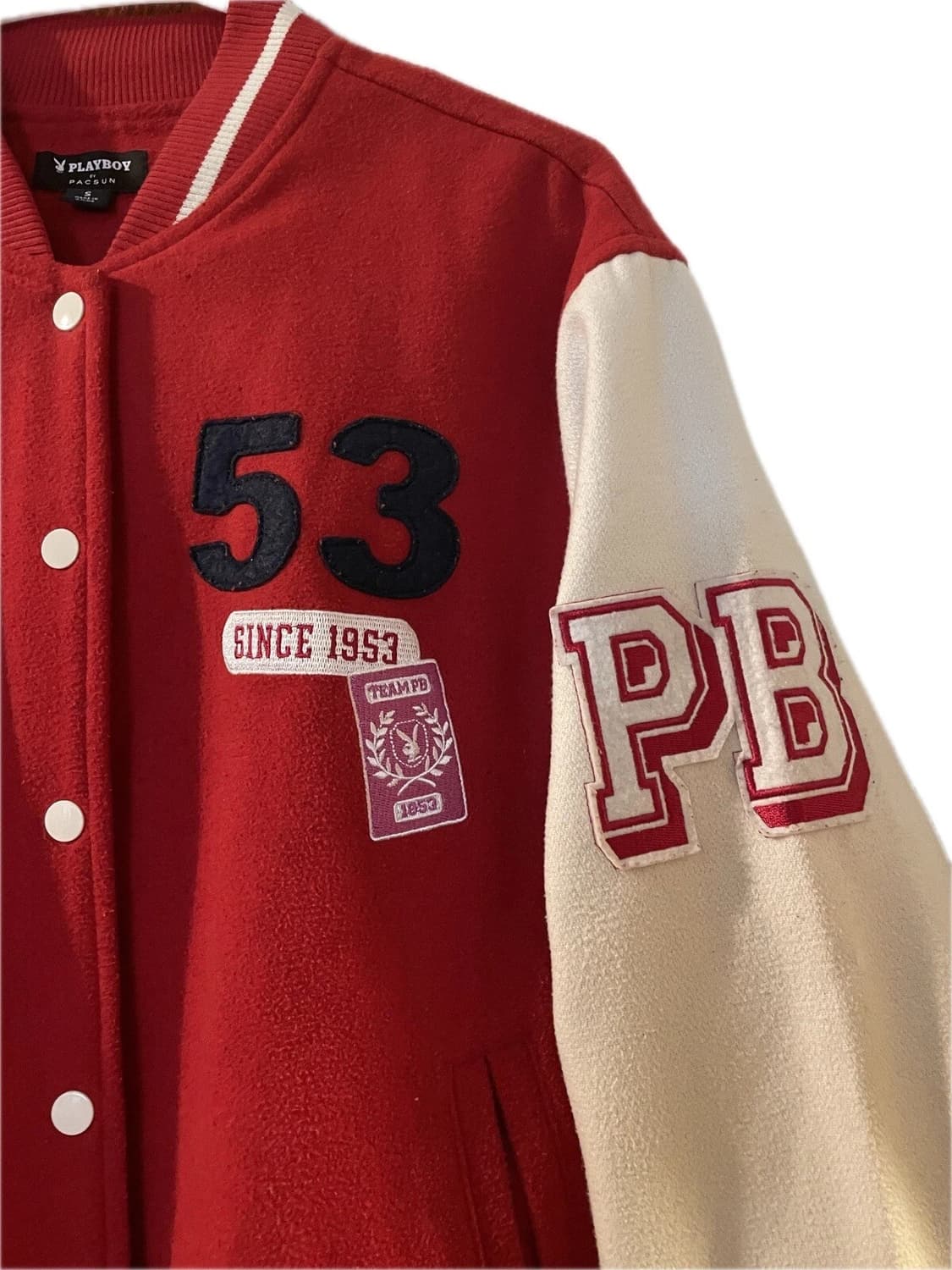 플레이보이 x 팩선 53 바시티 자켓 레드 상품이미지3
