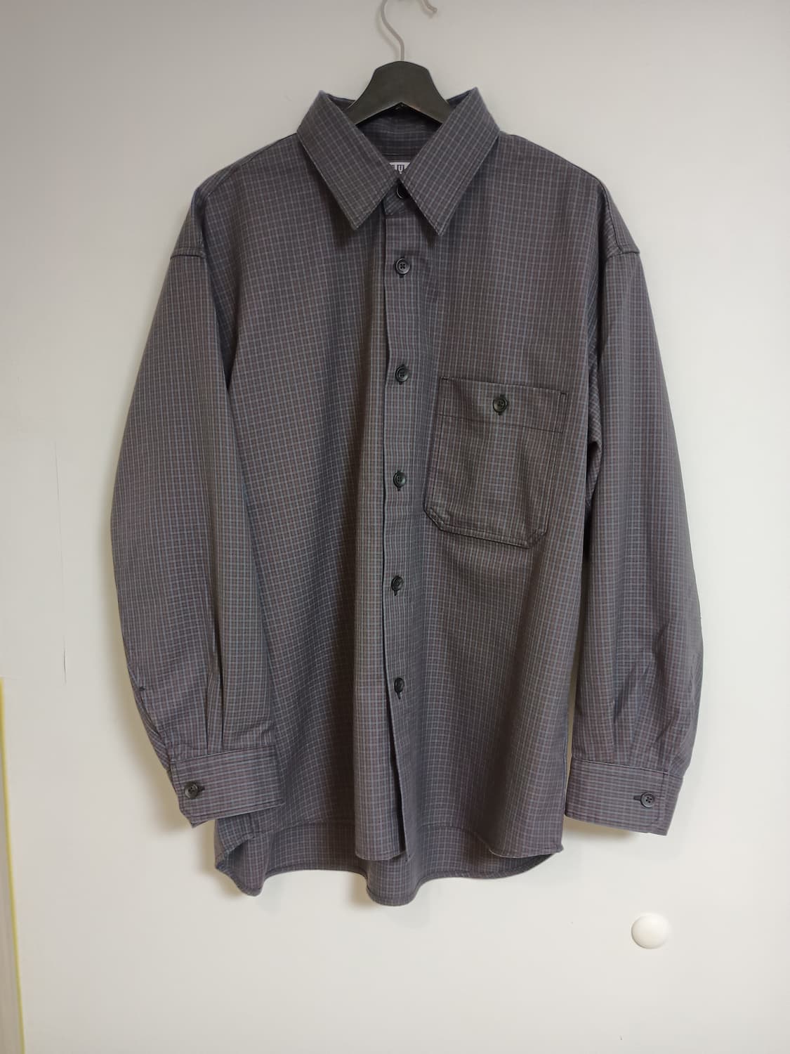 유니클로 U 트윌워크오버사이즈체크셔츠 L  상품이미지1