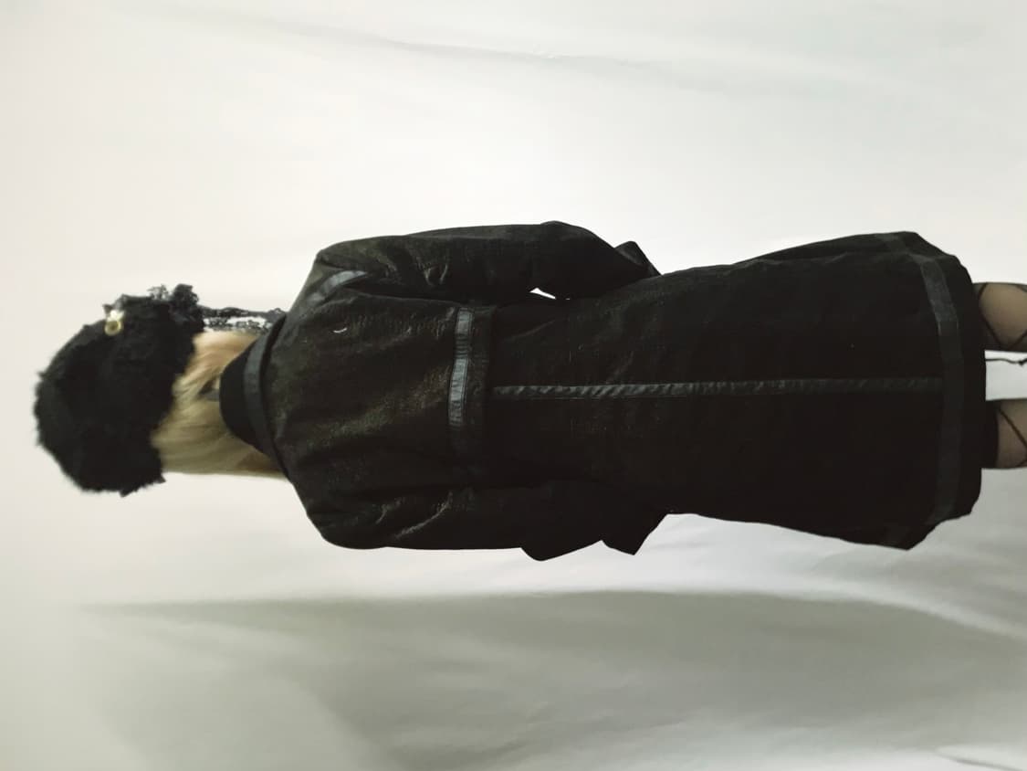 Dark-green washing/shimmer maxi coat 상품이미지5