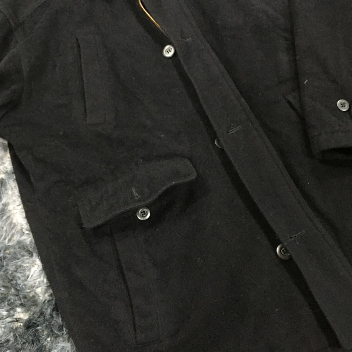 투티/0337 RARUVAN JPN 빈티지 블랙 숏 코트 울 자켓 블랙 상품이미지4