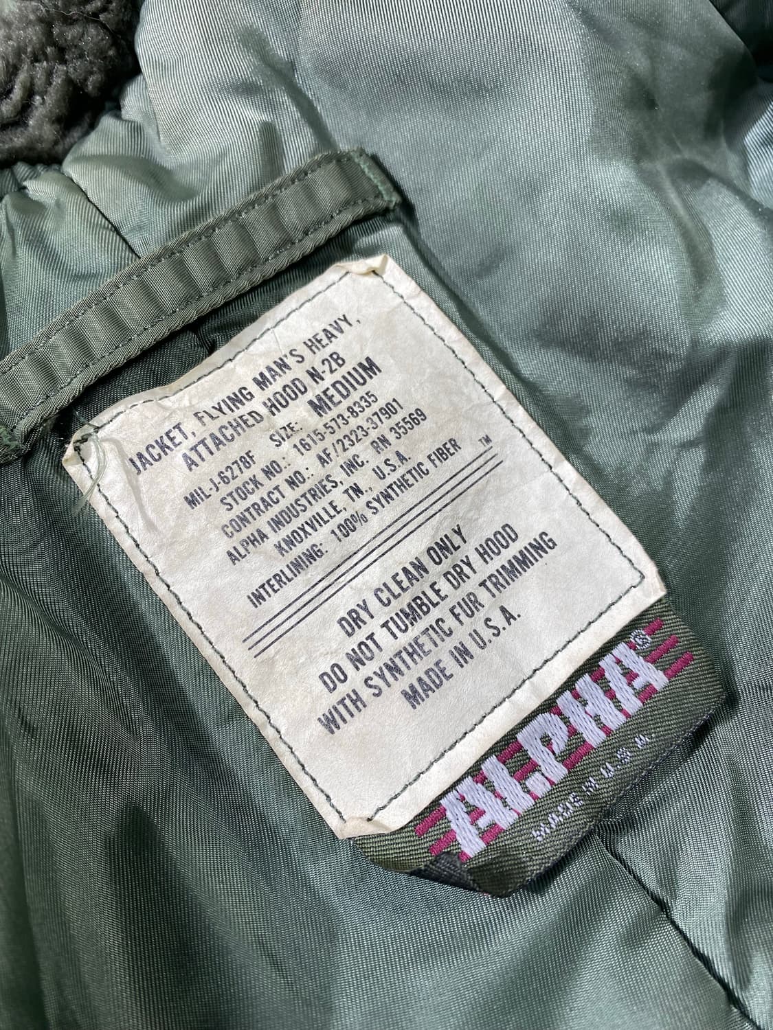 [M] 90s USA 알파인더스트리 N2B 플라이트 자켓 상품이미지8