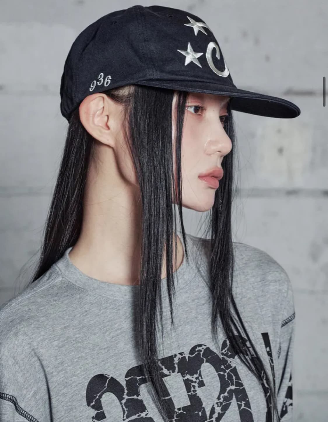 루저스클럽 워시드 스타 로고 캡 블랙 상품이미지5