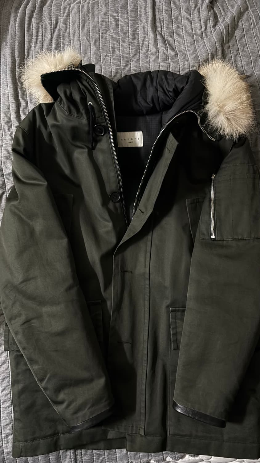 산드로 카키 패딩 M 상품이미지1