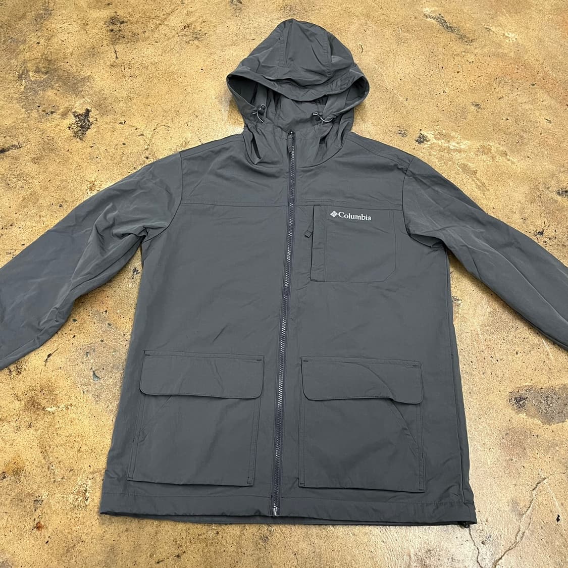 [정품/M] 컬럼비아 후드 바람막이 자켓 그레이 b10 상품이미지3