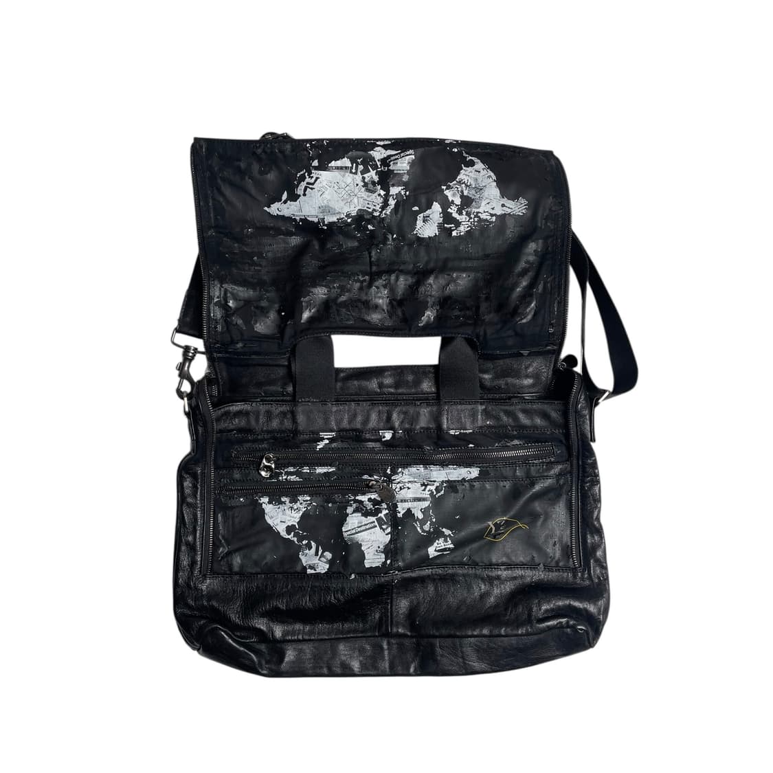 Y's 만다리나덕 맵 페인트 코팅 레더 백 상품이미지1