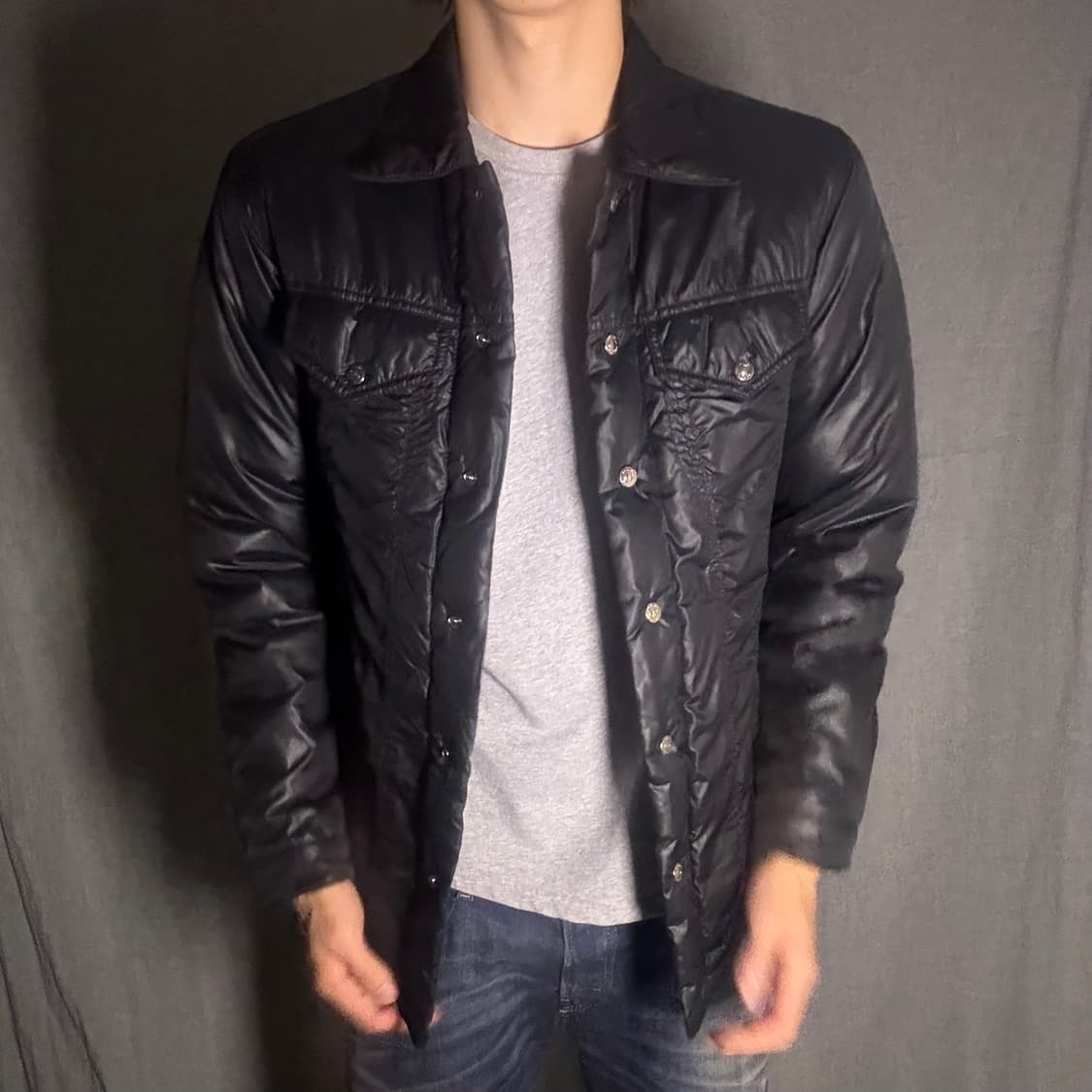 리바이스 오리털 블랙 패딩 셔츠 자켓  상품이미지1