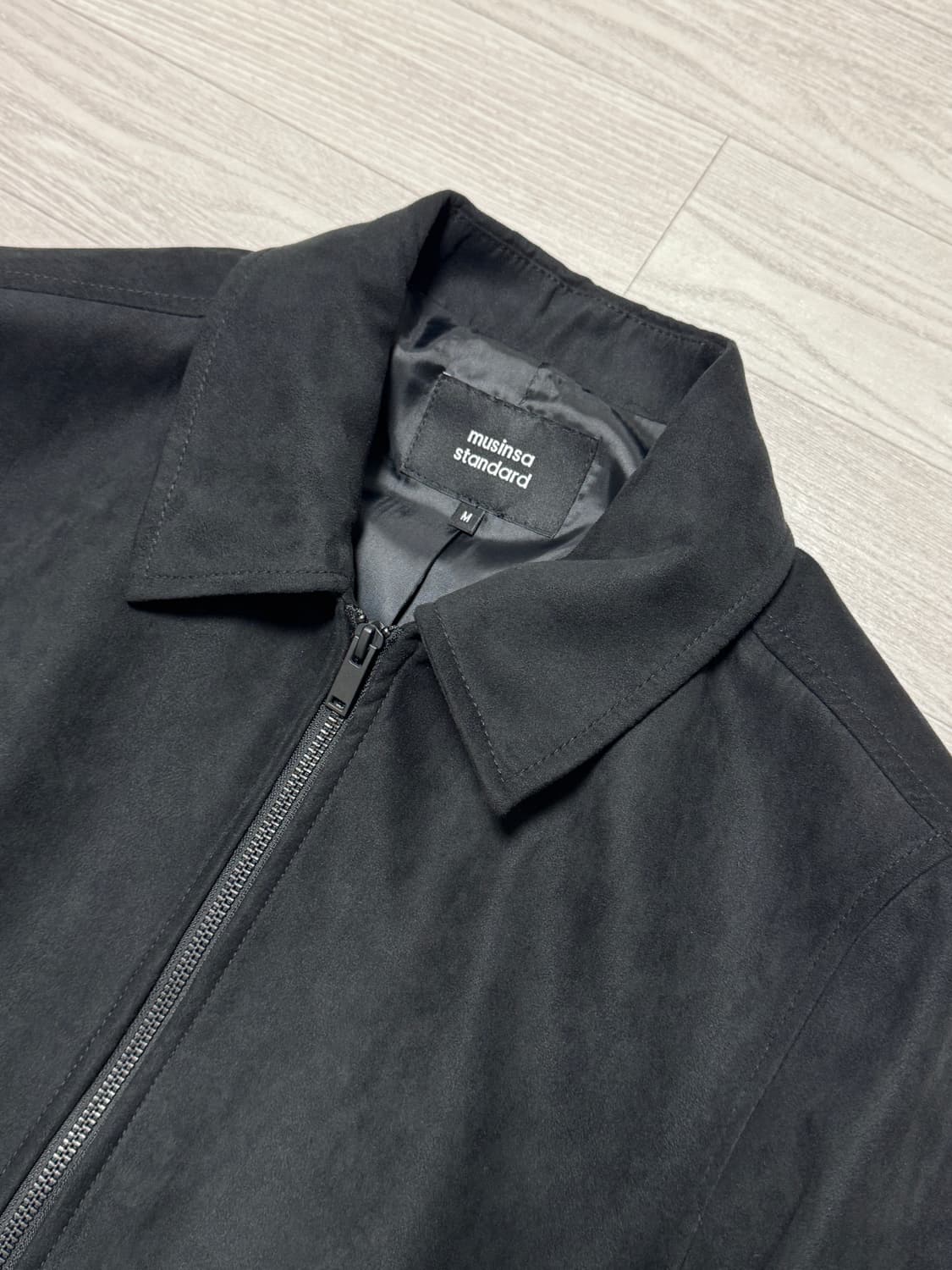 무신사 스탠다드 신세틱 스웨이드 미니멀 블루종 재킷 블랙 M 상품이미지2