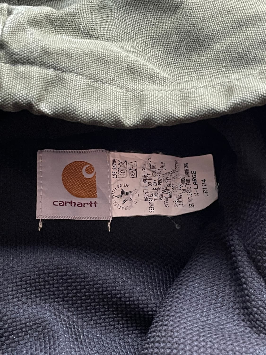 90s 칼하트 JR104 그린 액티브 자켓 OG 후드자켓 상품이미지3