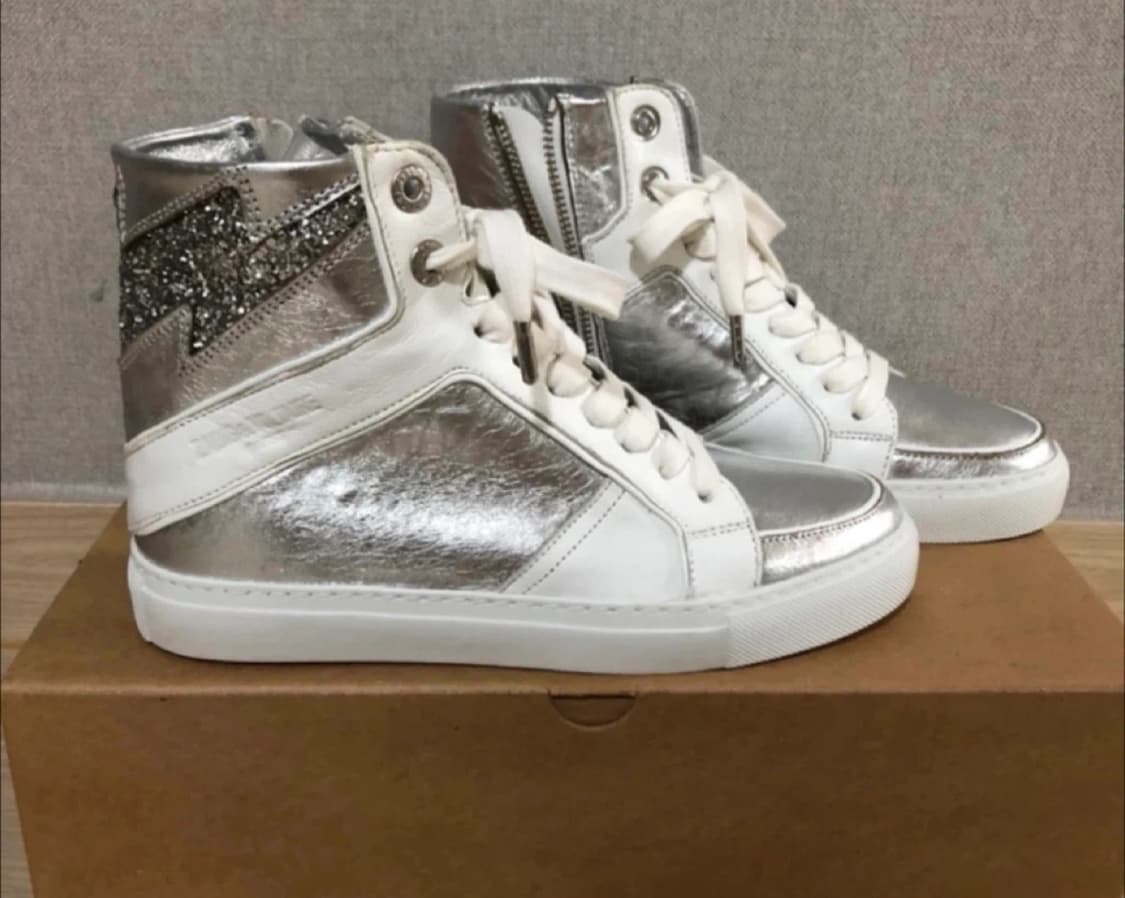 Zadig&Voltaire 쟈딕 앤 볼테르 실버 하이탑 스니커즈 36 상품이미지3