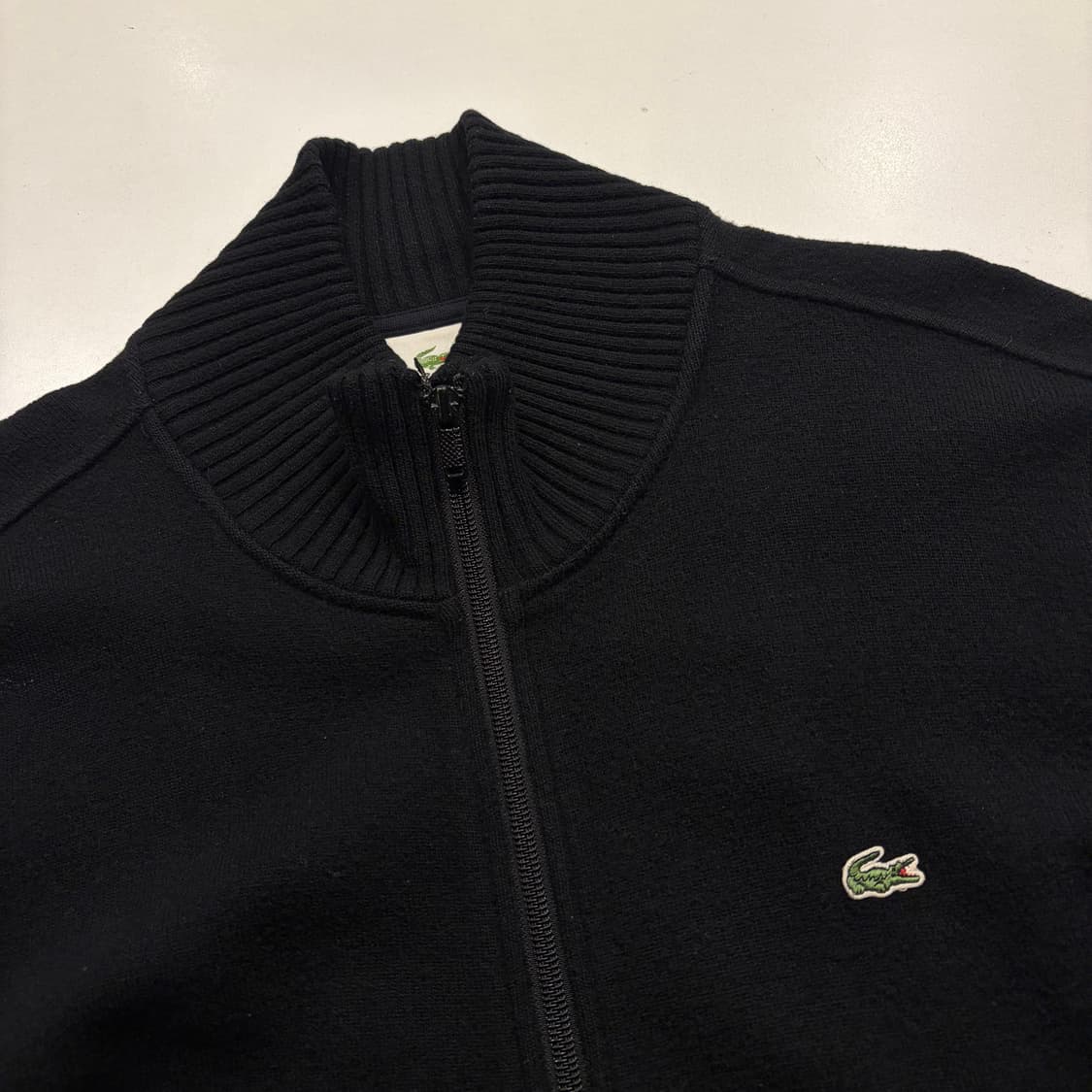 [100] 라코스테 울 블랙 니트 집업 가디건 C330 상품이미지3
