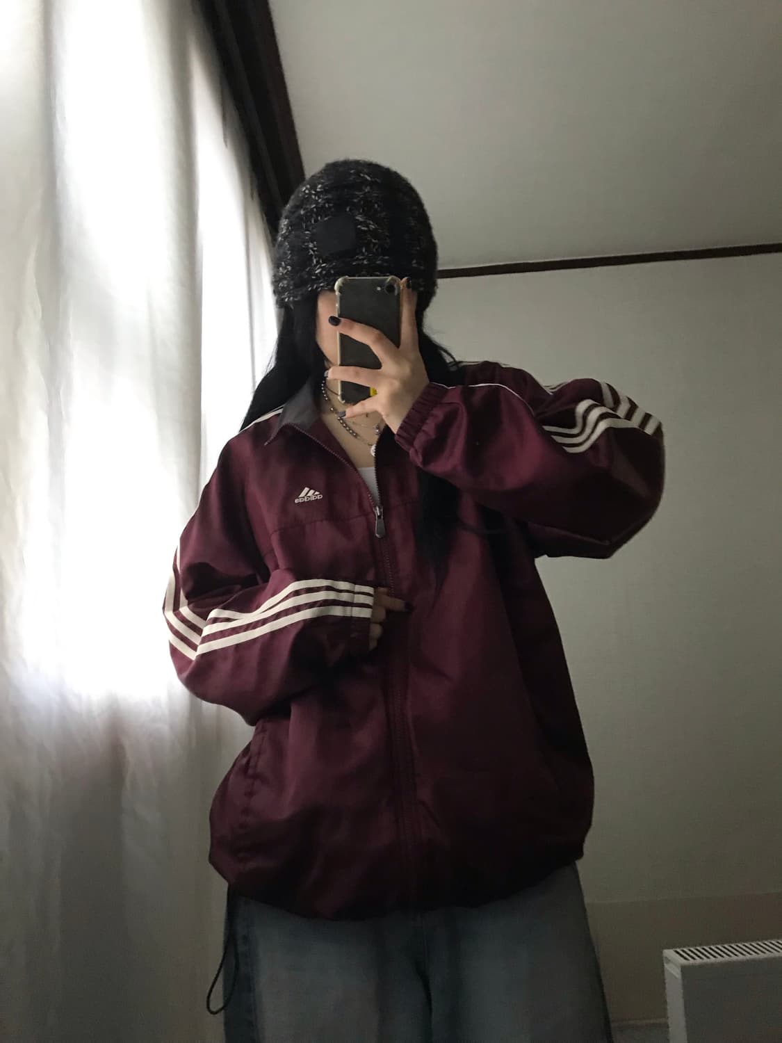 아디다스 00s 버건디 바람막이 상품이미지5