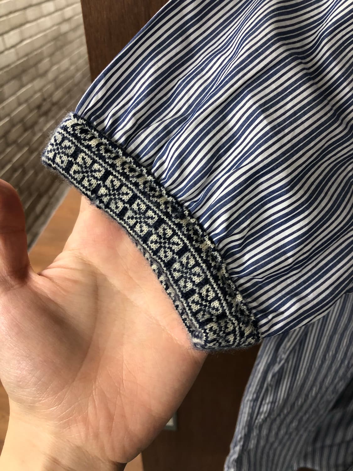 Comme des garcons shirt 니트 믹스 스트라이프 셔츠  상품이미지4