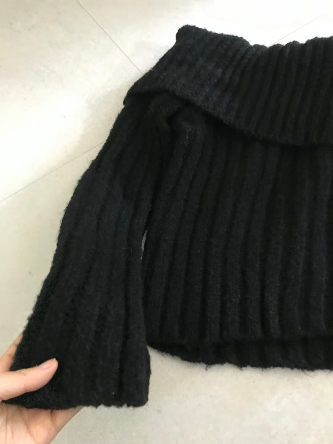 블랙 니트 오프숄더 상품이미지3