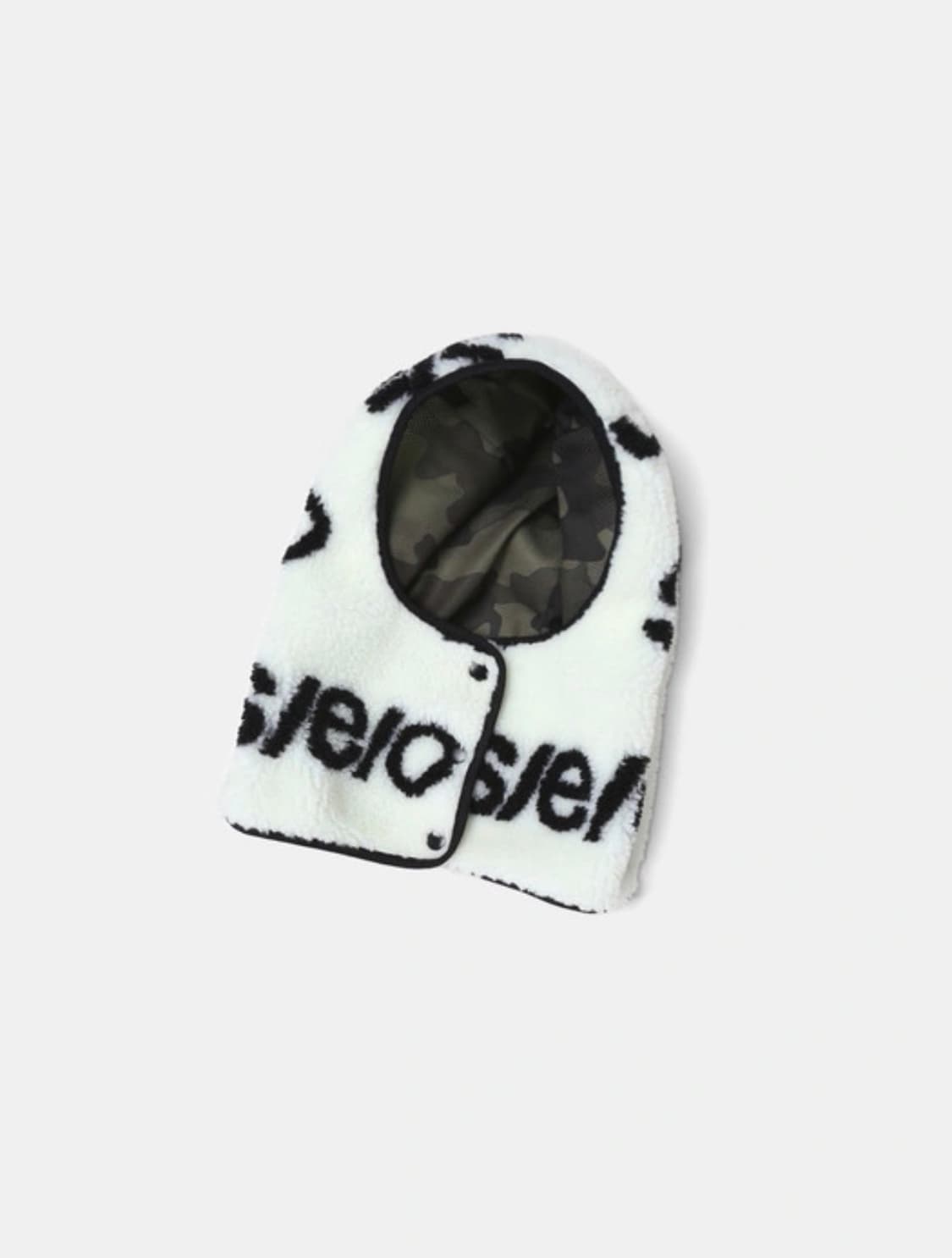 s/e/o 에스이오 로고 플리스 후드 바라클라바 / 아이보리 상품이미지1