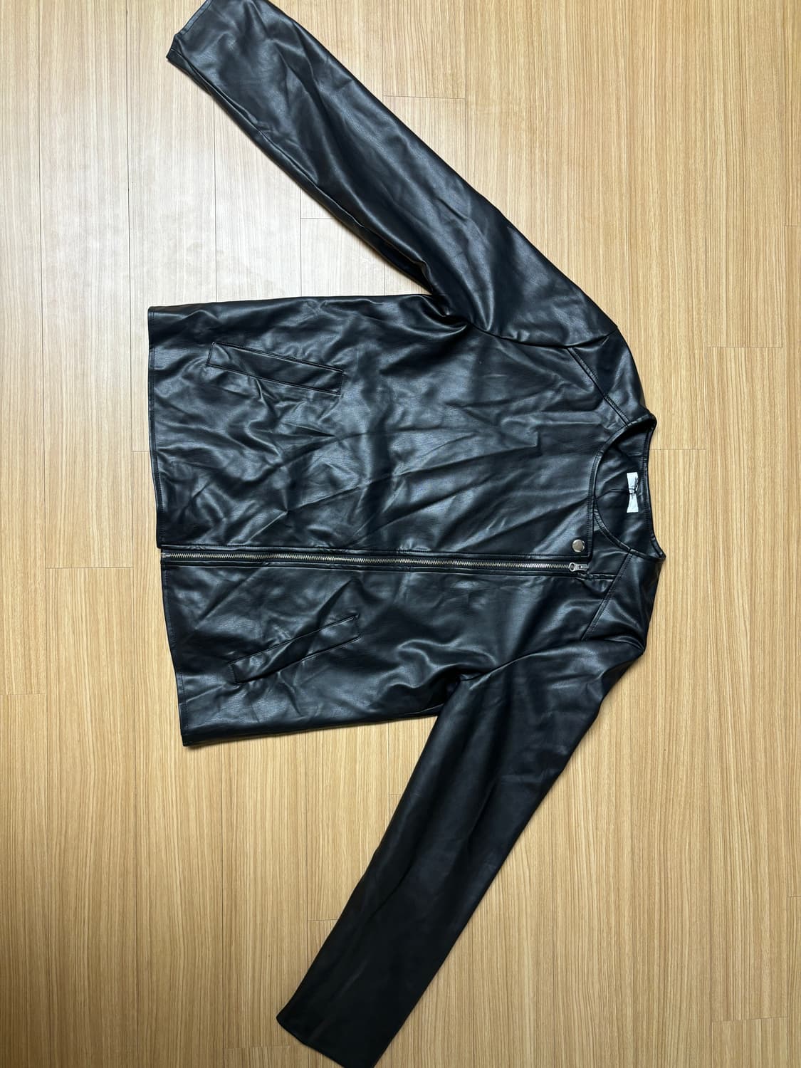 재패니즈 사선지퍼 페이크 레더 자켓 상품이미지4