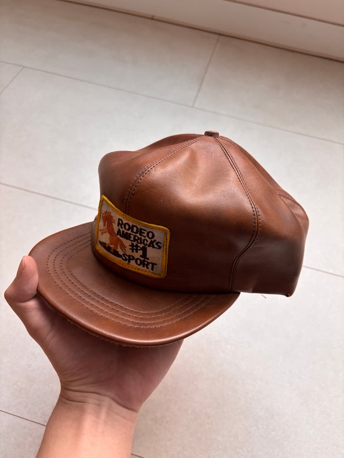 70–80s Vintage Grain Leather Rodeo Cap 상품이미지2