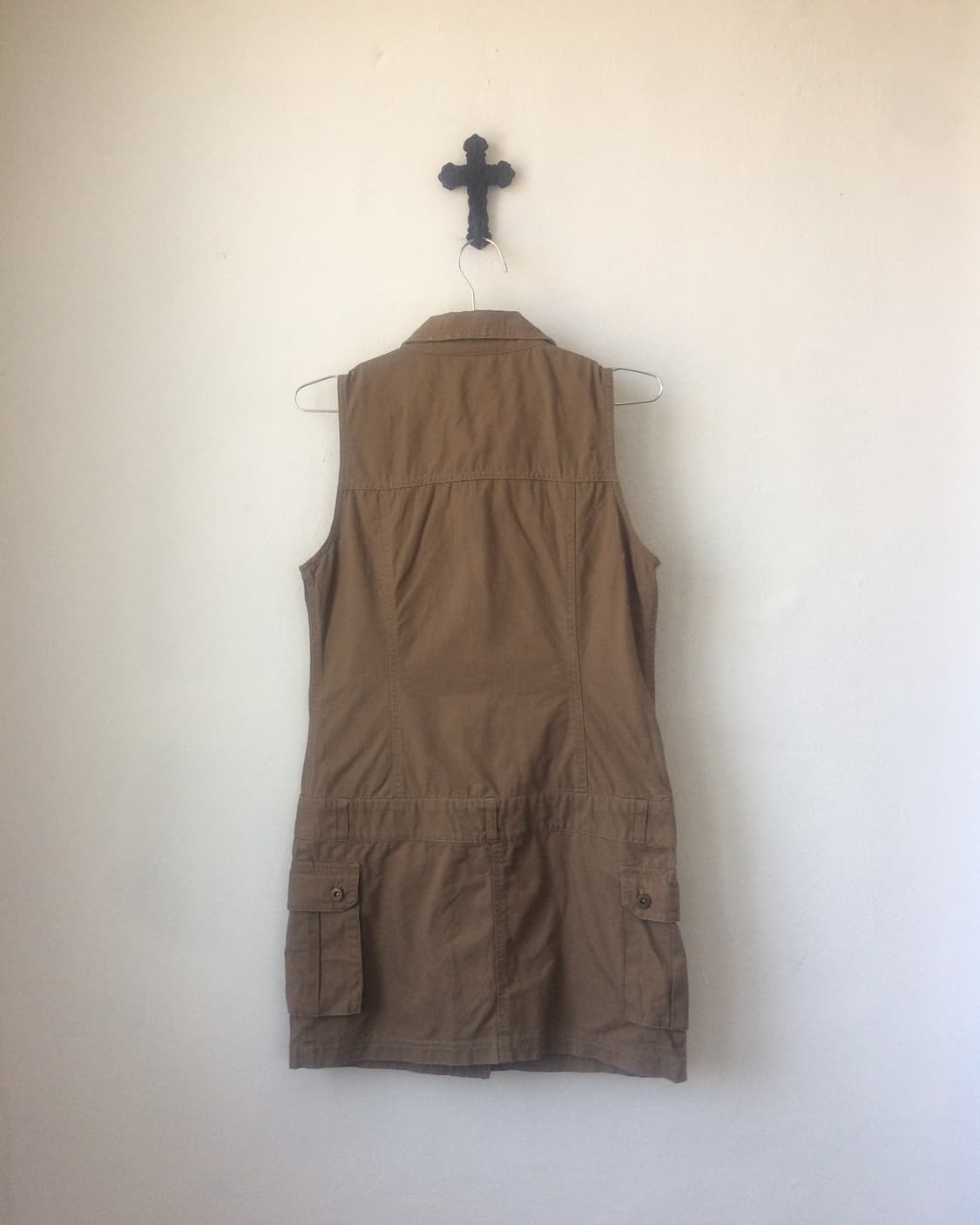 Multi pocket shirt sleeveless onepiece 상품이미지2