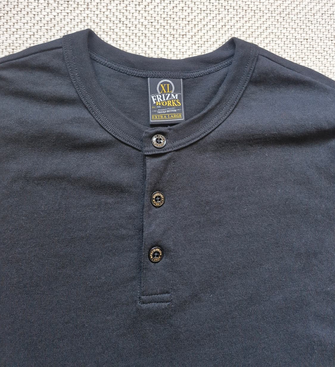 프리즘웍스 헨리넥 반팔티 블랙 XL  상품이미지3