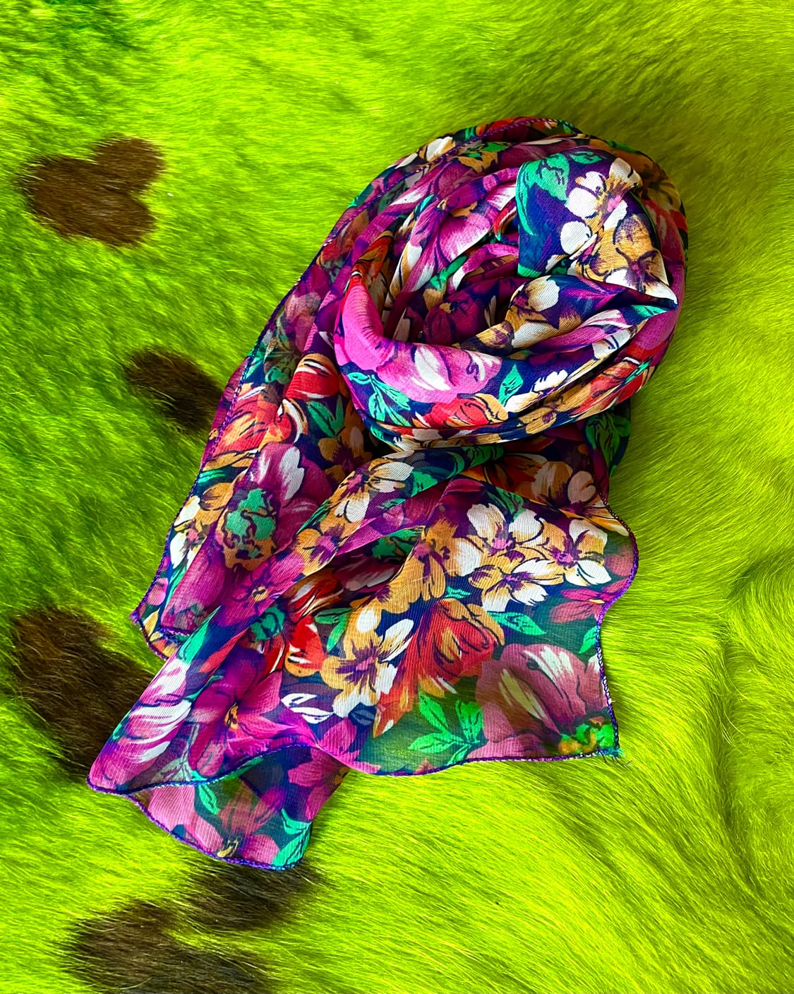Japanese Vintage Floral Long Scarf 상품이미지2