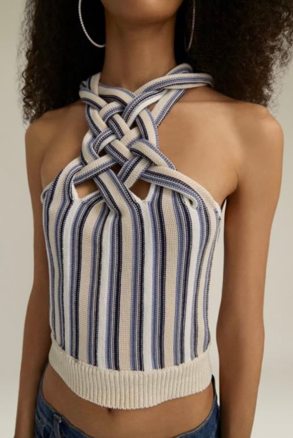 y/project Braided Neck Knit Top In Neutr 상품이미지1