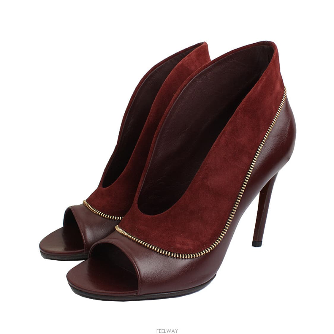 루이비통 버건디 스웨이드 넥 펌프스 (35) 상품이미지1