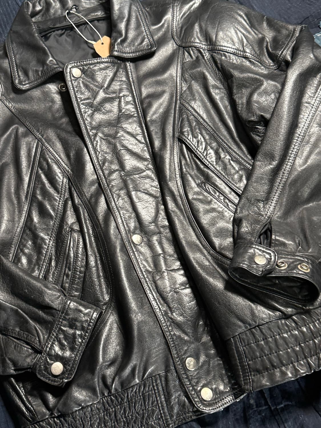 빈티지 레더 봄버자켓 100-105 상품이미지3