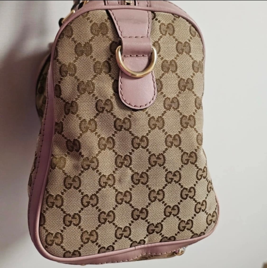 구찌 정품 핑크 쟈가드 캔버스 보스턴백 상품이미지6
