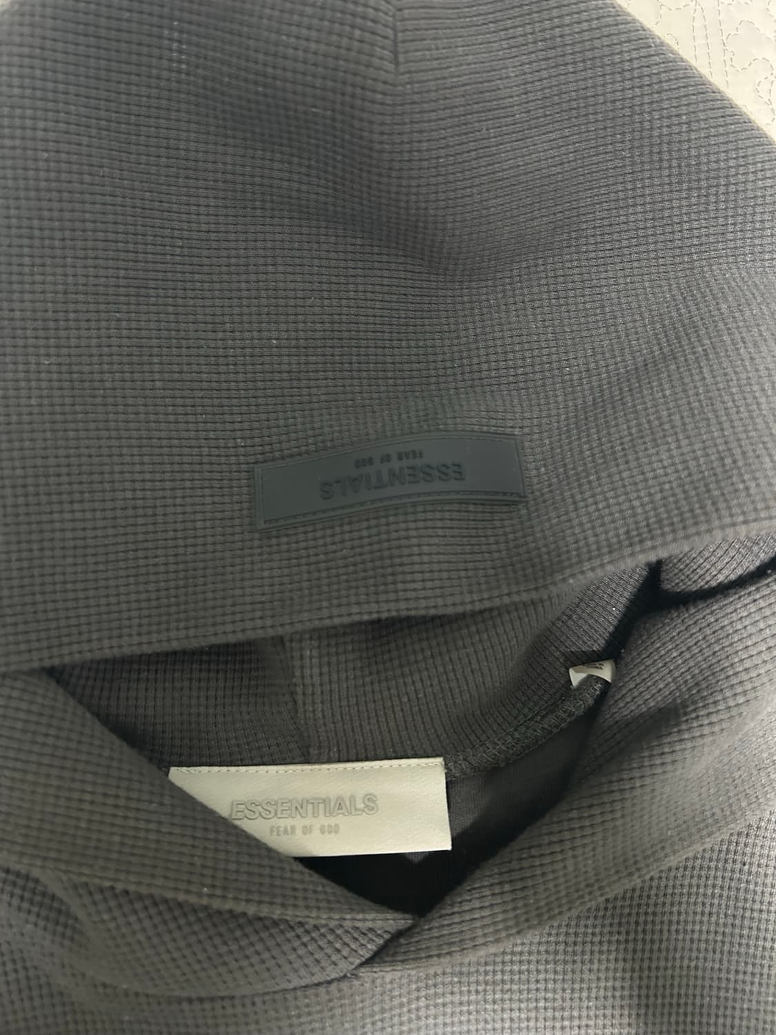 에센셜 와플 래글런 후드 오프 블랙 m사이즈 상품이미지4