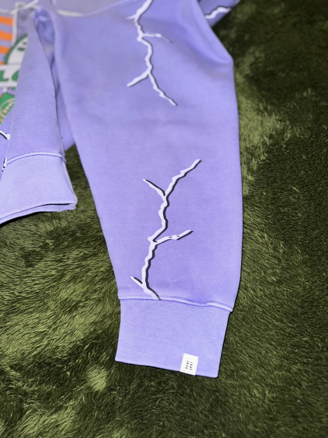 [XL] REOVER 리오버 라이트닝 그래픽 가먼트 다잉 스웻셔츠 퍼플 상품이미지5