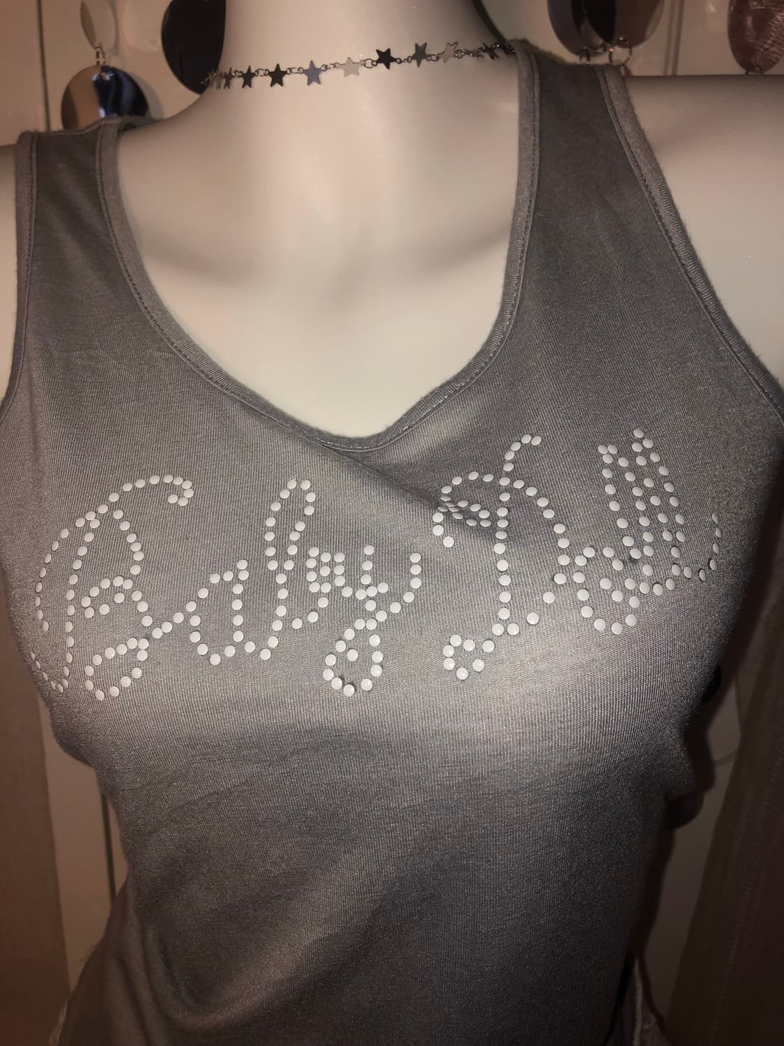 babydoll gray crochet sleeveless 상품이미지3