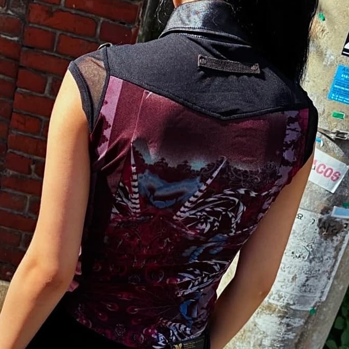 오즈온 매쉬 오리엔탈 슬리브리스 탑 상품이미지2