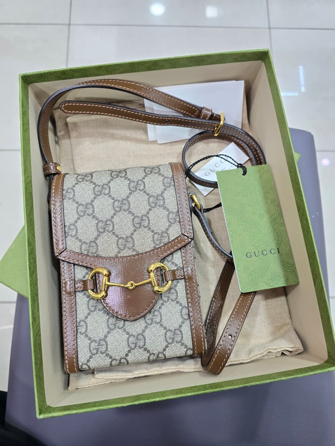 [상태최상급] 구찌 홀스빗 1955 폰홀더 미니 크로스백 상품이미지8