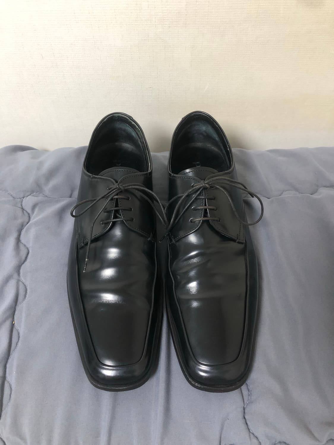 빈티지 프라다 브러쉬드 플랫 스퀘어토 더비슈즈 8.5 상품이미지1