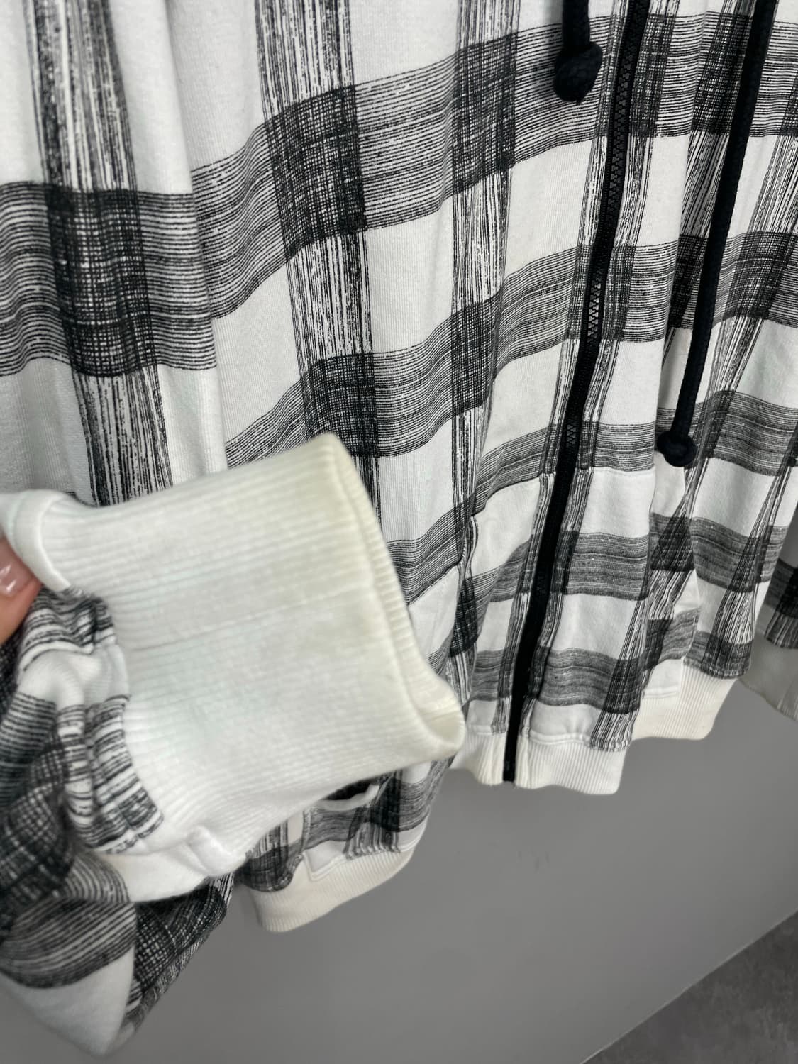 빈티지 그레이 체크 후드집업 H1735 상품이미지8