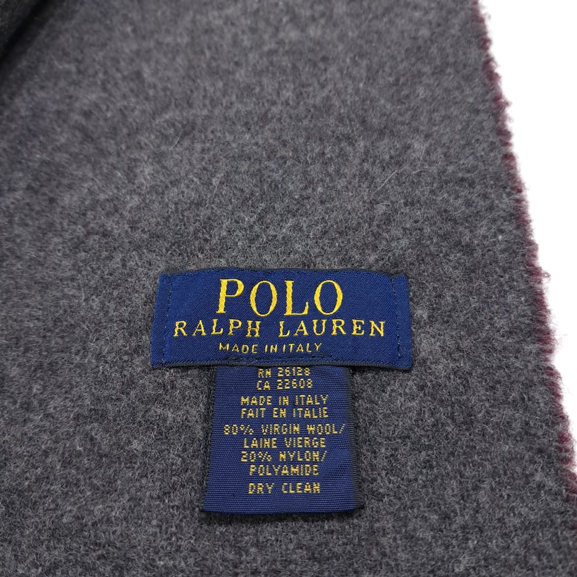 MX462 폴로 이태리판 버진울 양면 버건디차콜 머플러 목도리 상품이미지4