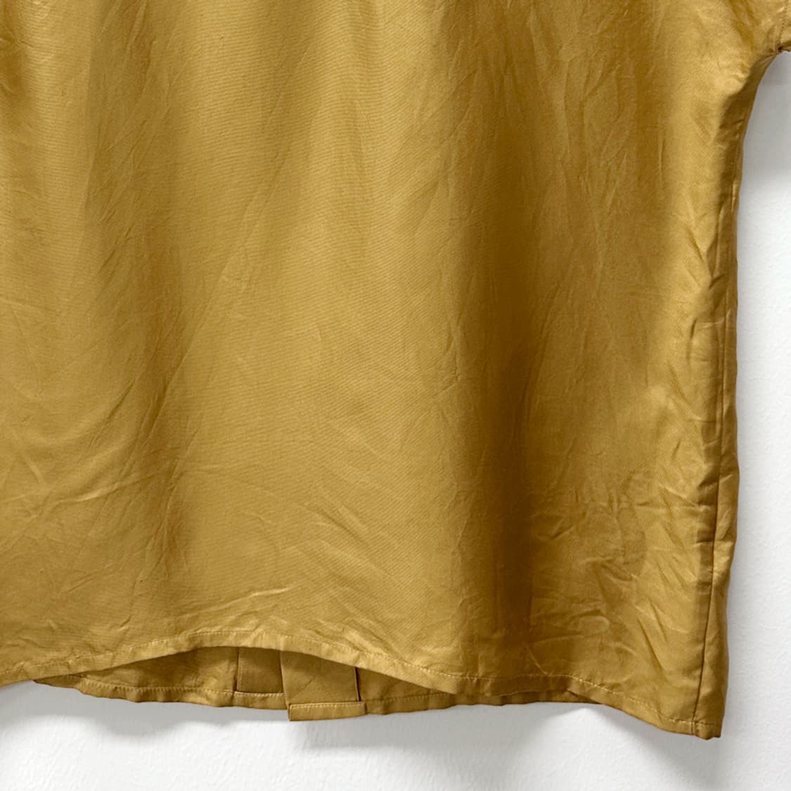 크리스챤 디올 dior 리본 실크 반팔 블라우스 골드 여성 M 상품이미지3