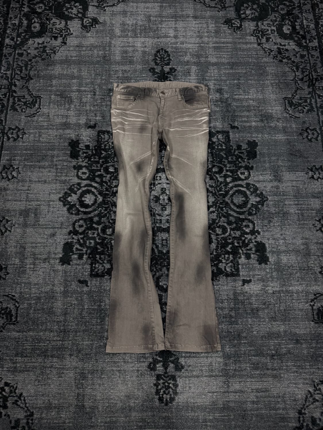 Tornado mart dark washing grey flare den 상품이미지2